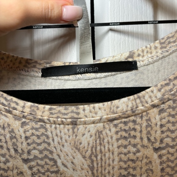 Kensie - Chic Mini Office Longue Sleeve Dress Cable Knit Pattern in Size L - Picture 3 of 6